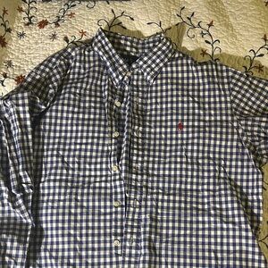 Ralph Lauren Navy and White Plaid Shirt